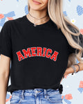 Red Varsity letter America-DTF Transfer