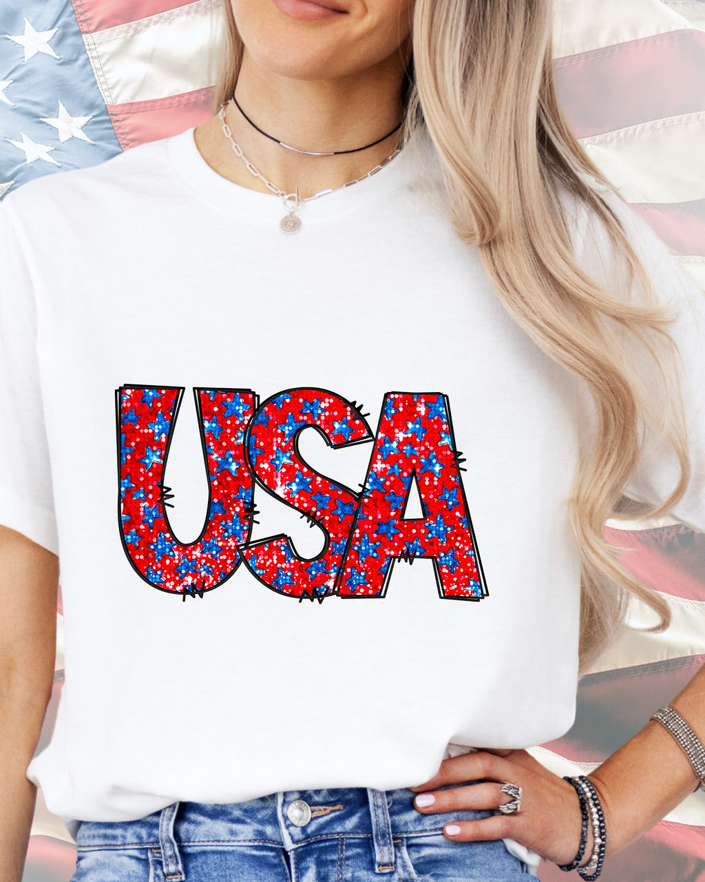 USA Stars-DTF Transfer