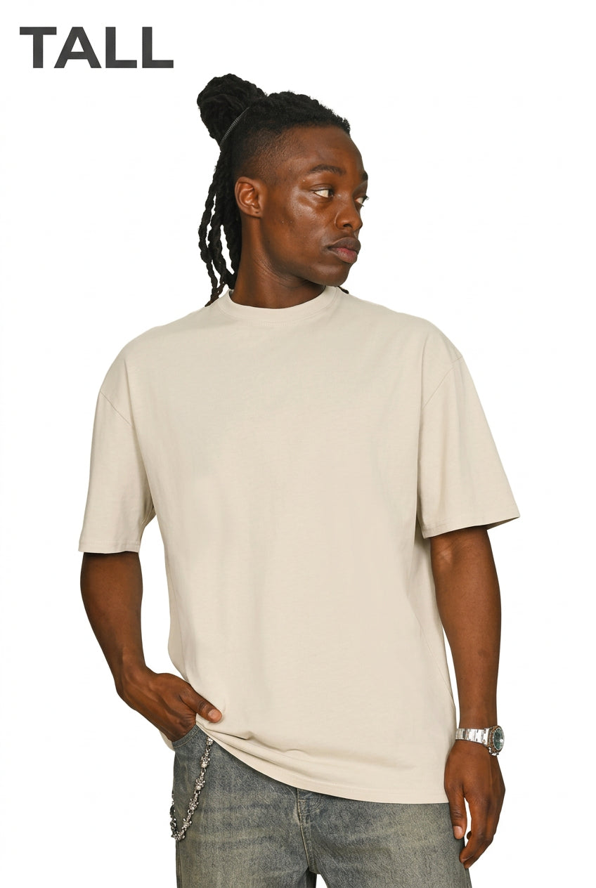 Casual Classics CRBT305 tall oversized 180 GSM blank t-shirt in Stone, photo 6