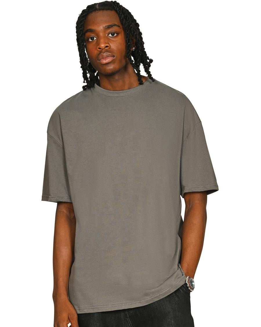 Casual Classics CRBT305 tall oversized 180 GSM blank t-shirt in Charcoal, photo 4